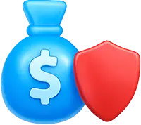 Glossy shield with dollar sign representing reduced anesthesia costs