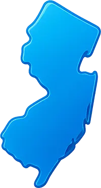 Glossy blue New Jersey state icon