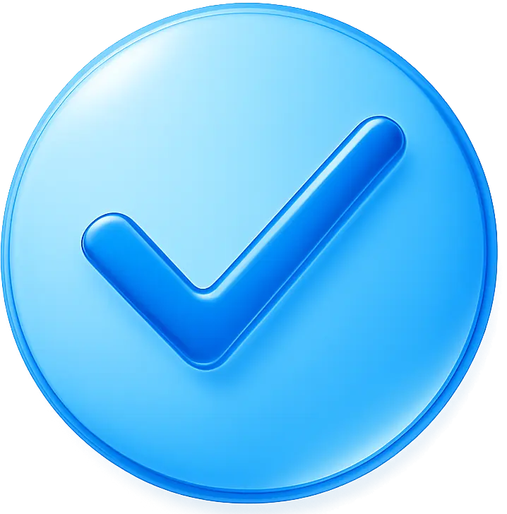 Blue checkmark icon symbolizing trusted anesthesia care with ACLS and PALS certified providers